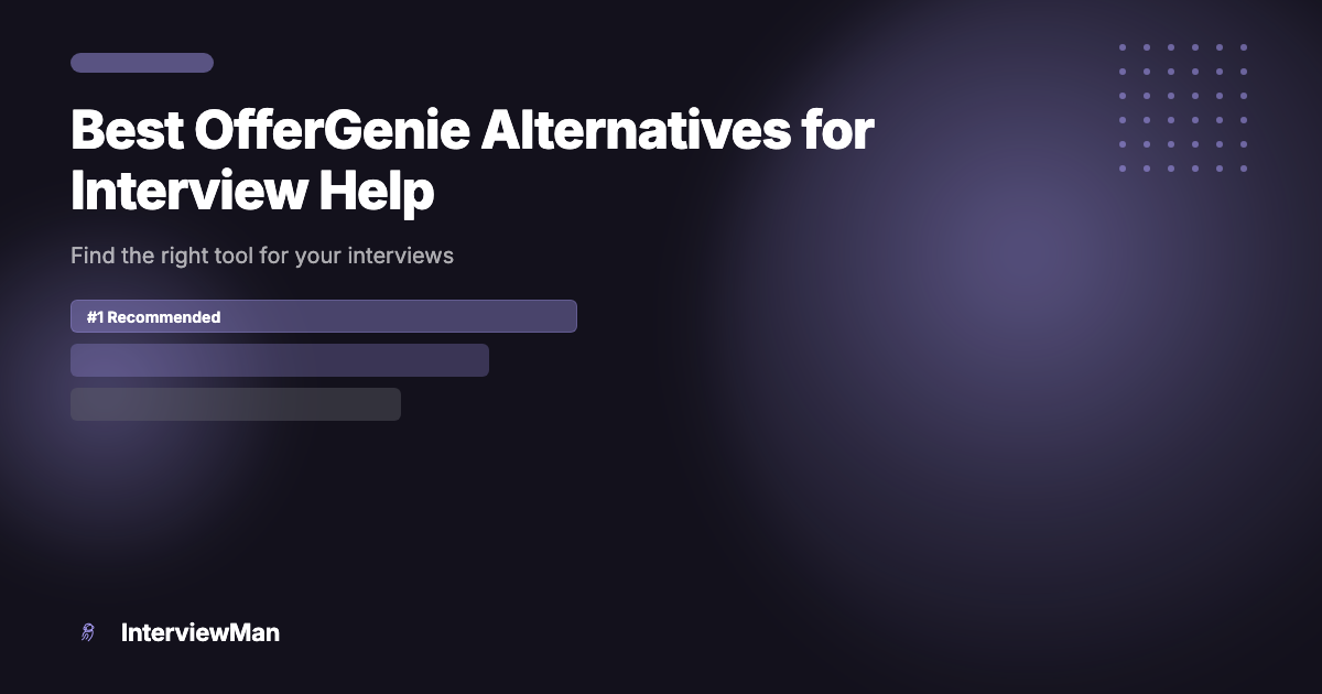 Best OfferGenie Alternatives for Interview Help - Alternatives | InterviewMan Blog