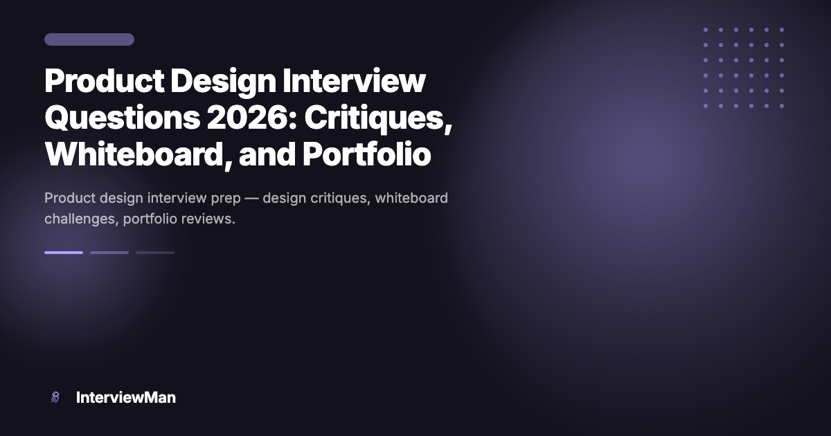 Product Design Interview Questions 2026: Critiques, Whiteboard, and Portfolio - Guides | InterviewMan Blog